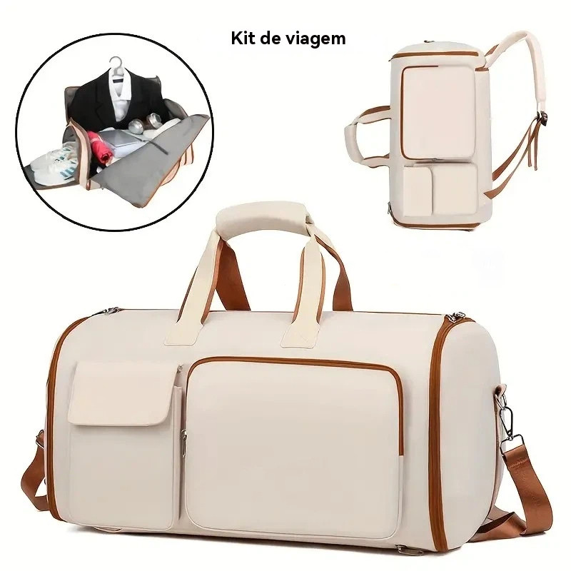 Bolsa para Roupas Esportivas de Viagem Impermeável Dobrável de Grande Capacidade