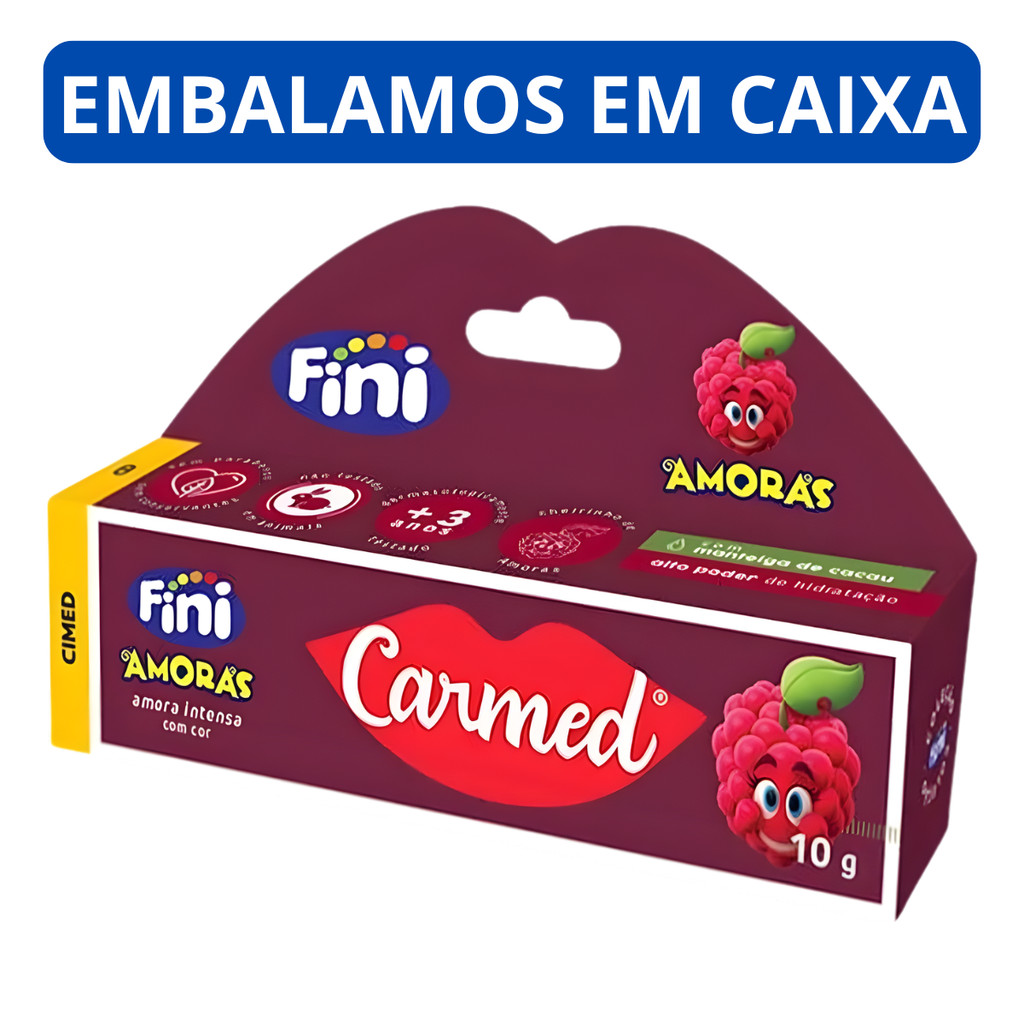 Carmed Hidratante Labial Fini Amora Escura 10g - Edição Ilimitada, Bisnaga 10g, Cheirinho de Fini