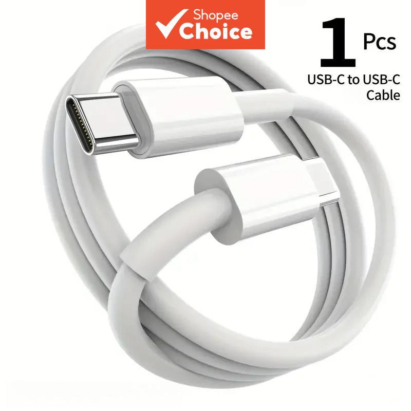 Cabo de Carregamento PD de Tipo-C para Tipo-C, TPE, Fio/Cabo Carregador para iPhone 17, Air 16 Plus, 15 Pro MAX, Cabo