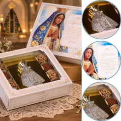 3 CAIXA NOSSA SENHORA APARECIDA + 3 MINI TERÇO ADORNO VIDRO 60ml 5952 ( MÃES JANGO 2026 ) 5966