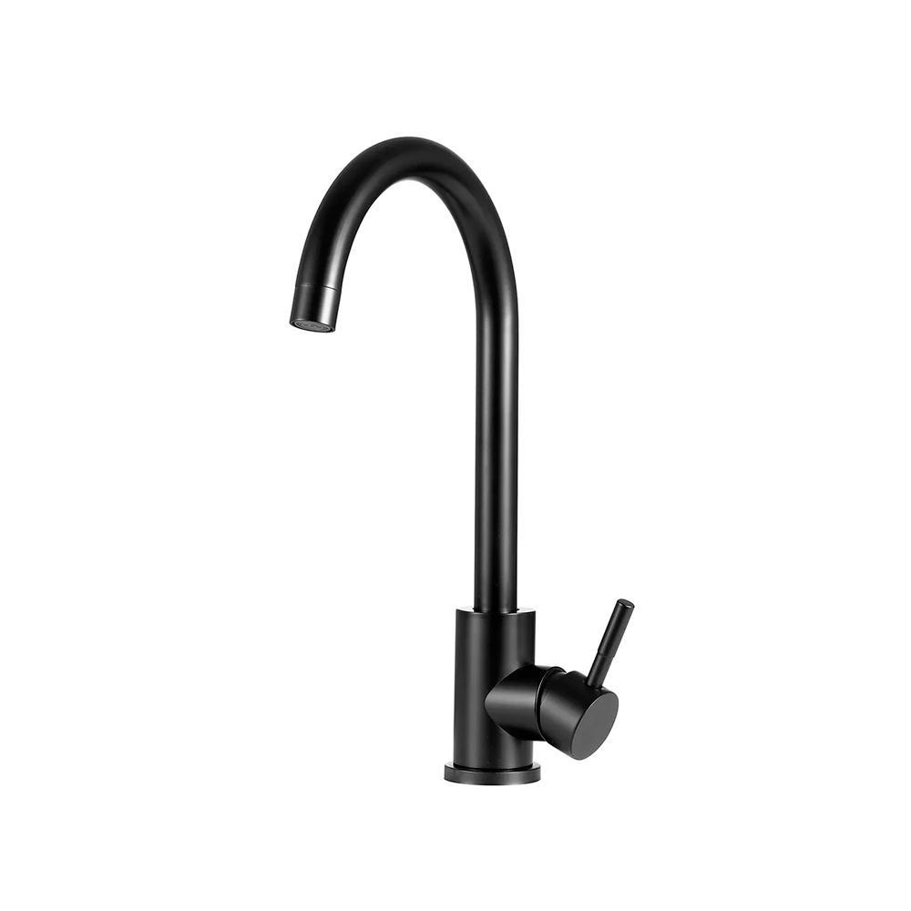 Torneira Para Cozinha Misturador Monocomando Em Aço Inox 304 Fosco Tocantins Pingoo - Preto