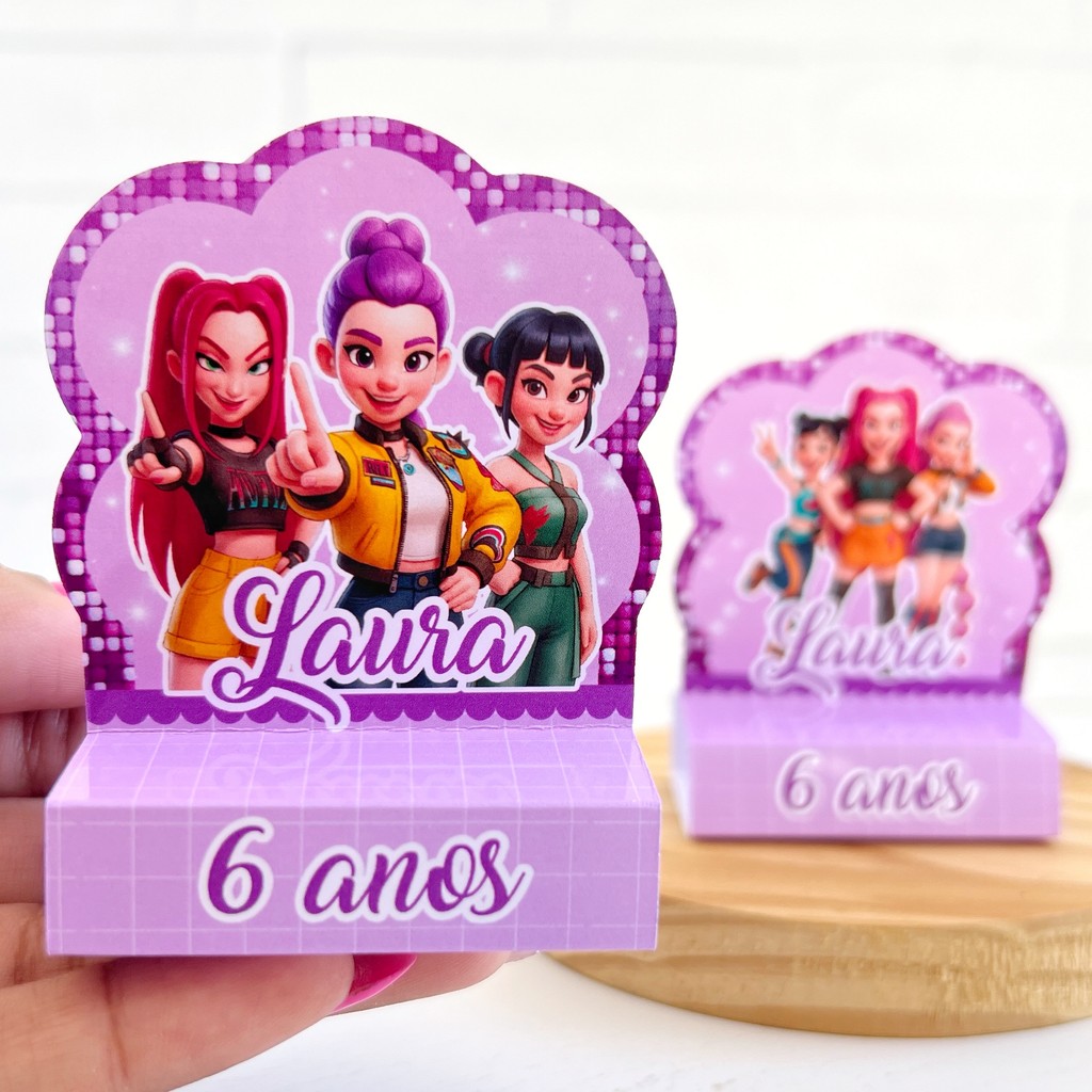 Porta Bis Duplo Personalizados Pegue e Monte - GUERREIRAS DO KPOP HUNTRIX 2.0 Festa Infantil Aniversário Lembrancinhas