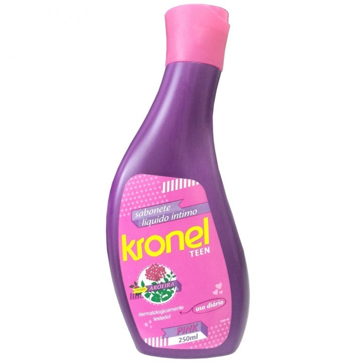 Sabonete Íntimo Kronel Teen Pink 250mL - Uso Diário - Aroeira - Suavidade e Higiene Delicada