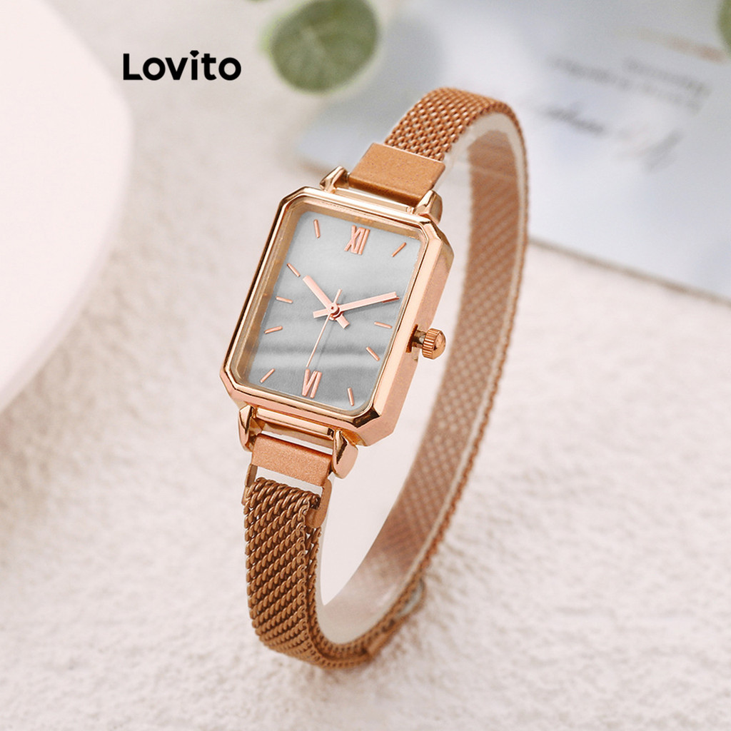 Lovito Relógio Casual De Quartzo Simples E Básico De Quartzo Para Mulheres L69AD054