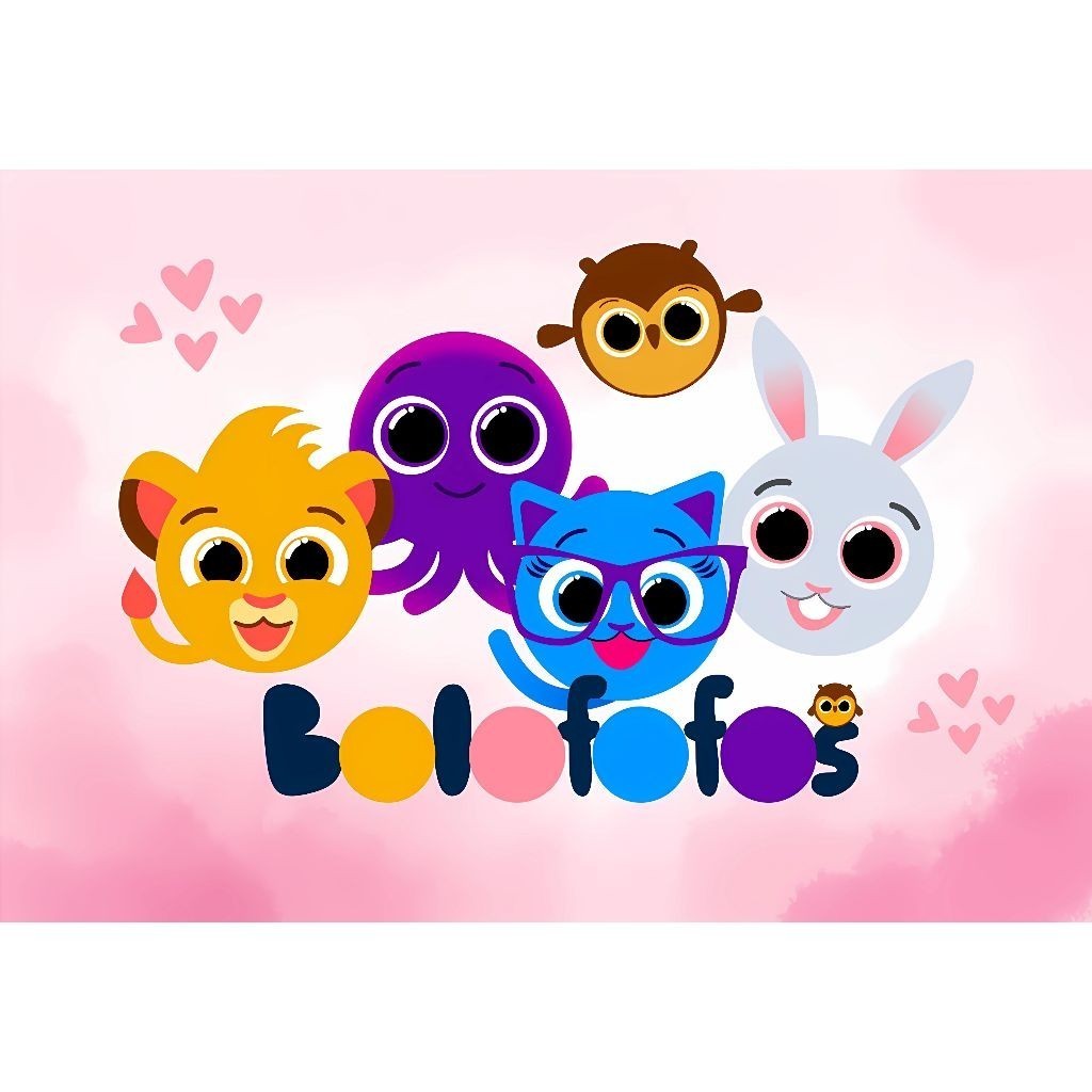 Painel em Lona Tema Bolofofos Menina 1,00x0,80 em Oferta na Shopee