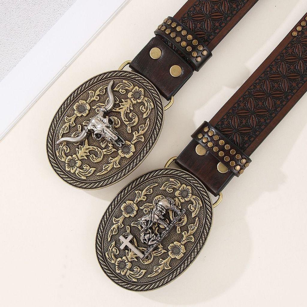 Cinto Casual De Negócios ESPOIR , De Couro PU Masculino De Marca Moderna Com Design De Luxo Calças Jeans De Cowboy Ocide em Oferta na Shopee