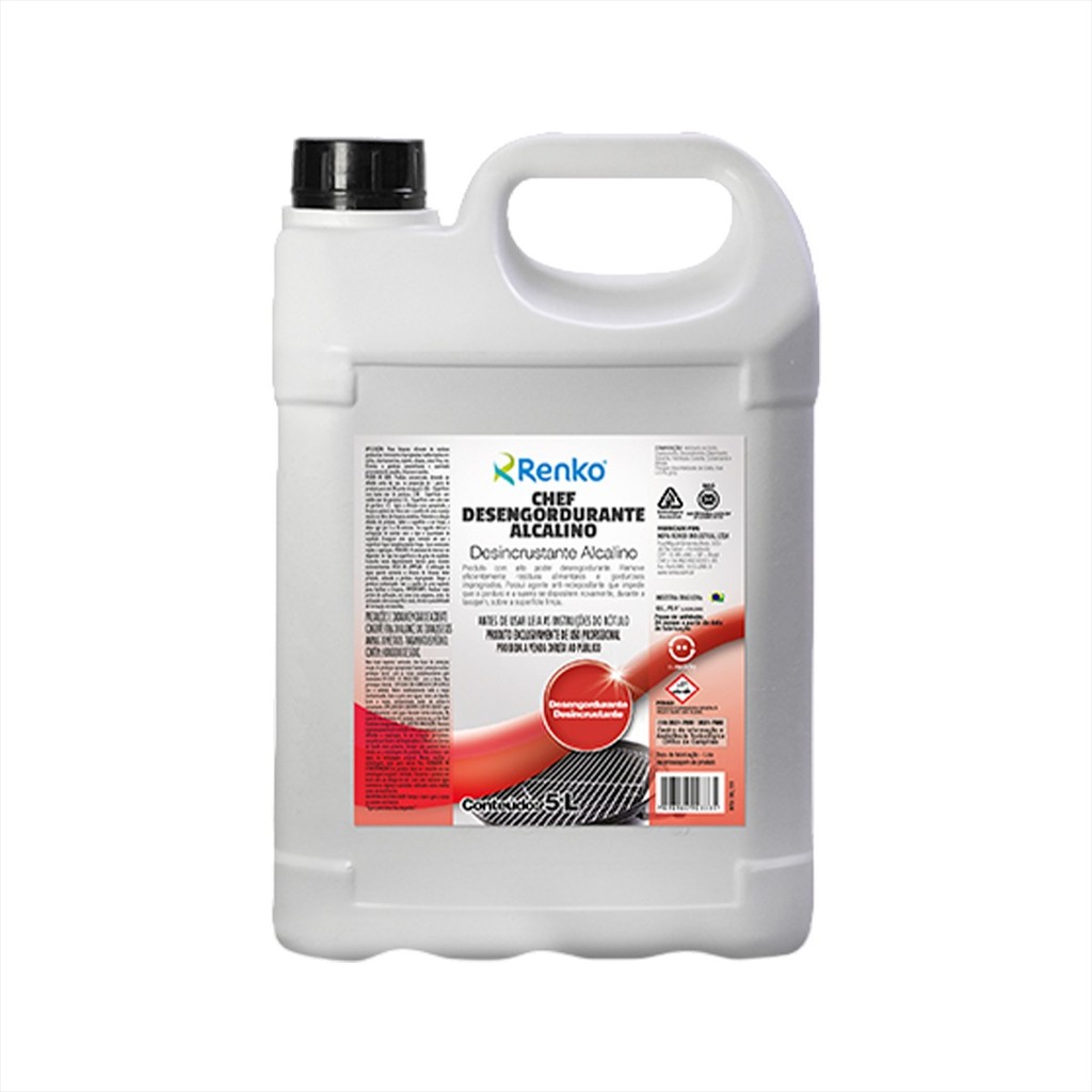 Desengordurante Desincrustrante Profissional 5L RenkoLimpa Chapa Lanchonete Grelhas