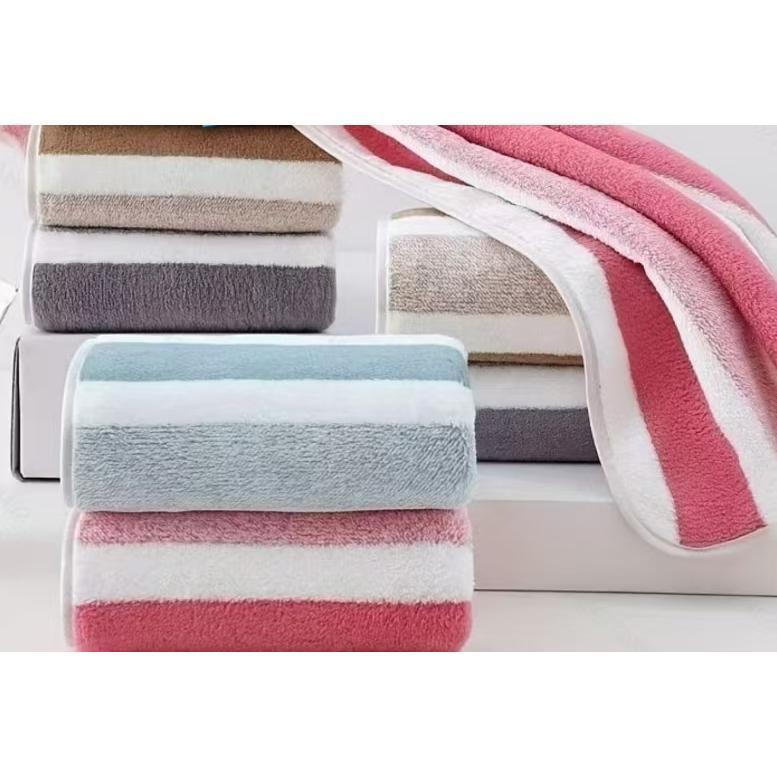 Toalha de Banho Coral de Veludo Adulto Toalha Absorvente macia Toalha Listrada 888