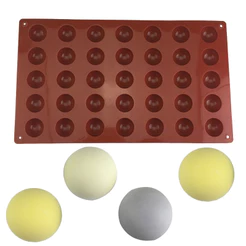 Nova Forma Redonda Marrom Bolo Molde Meia Bola Esfera Silicone Chocolate Sobremesa Decoração DIY