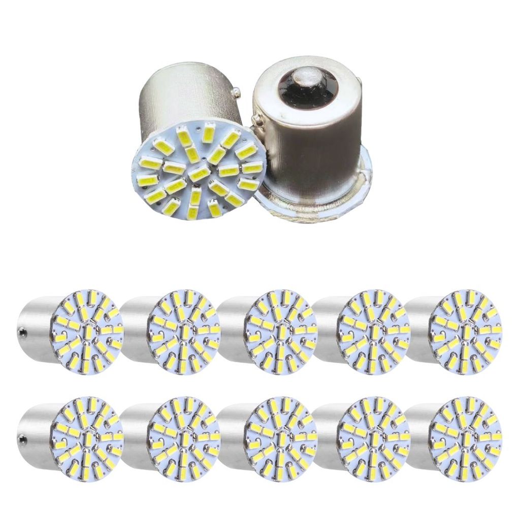 KIT 10 LAMPADA 22 LED BA15S 1 POLO P21W 1156 1141 BRANCO 3014 12V