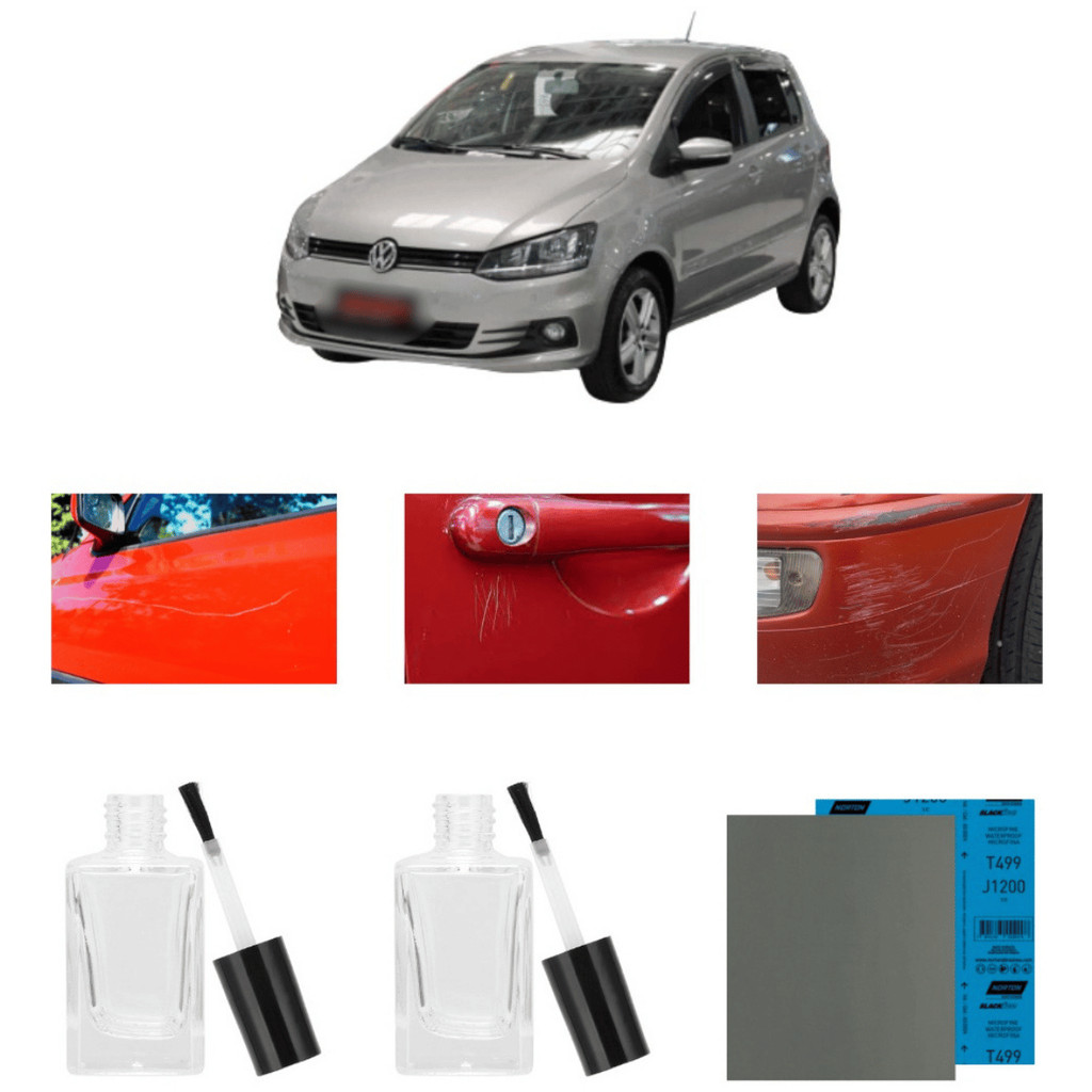 Tinta Tira Risco Automotivo Volkswagen Fox Prata Egito