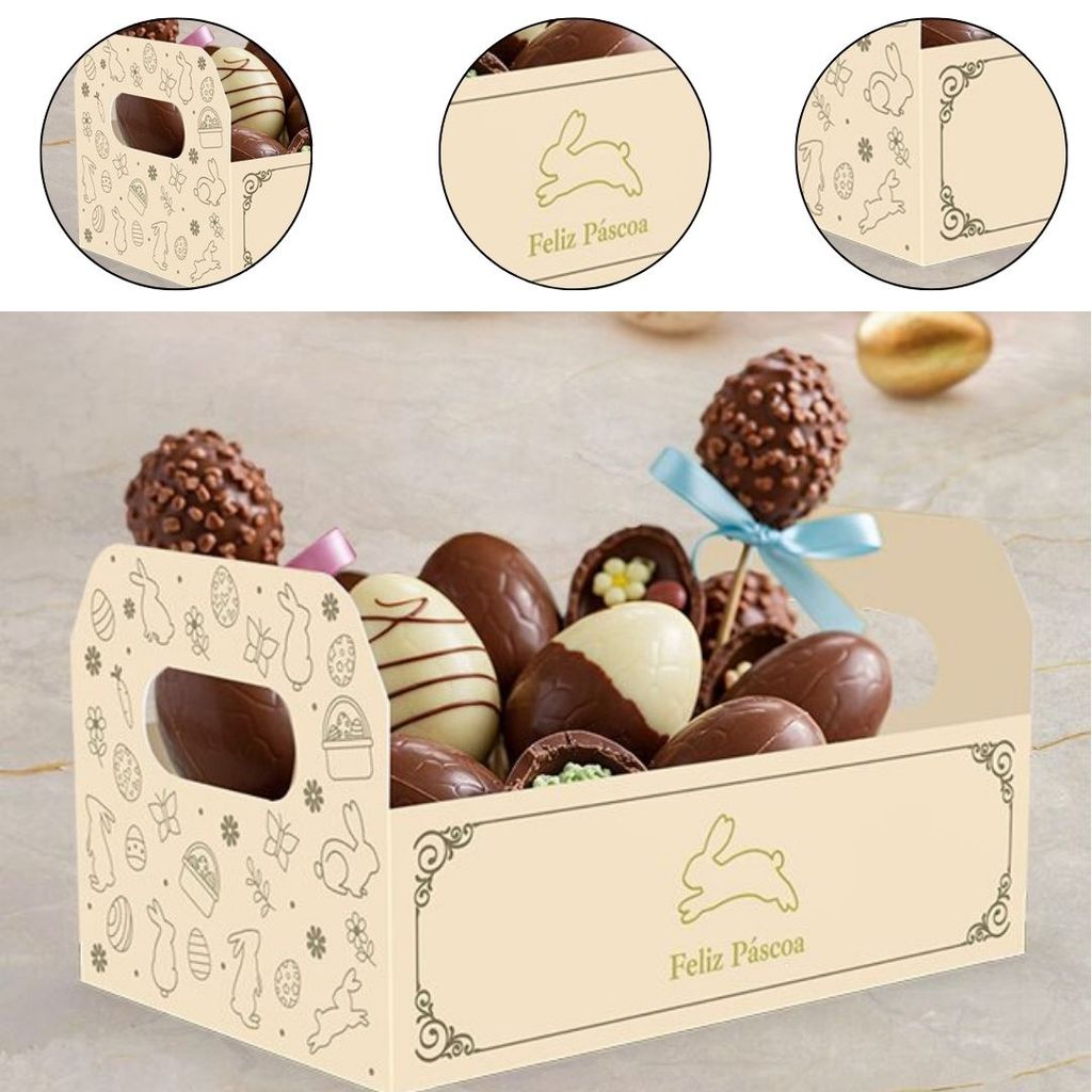 10 CESTA PÁSCOA CAIXOTE 22x14x12 M - PASCOA LUZ 5864 ( IDEIA PÁSCOA 2026 ) em Oferta na Shopee