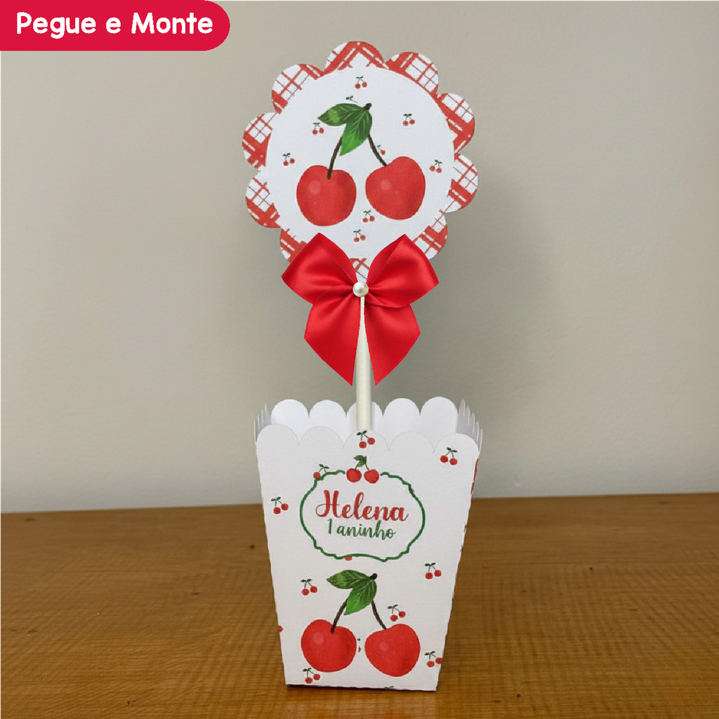 Centro de Mesa Cachepô Cereja - Cerejinha Vermelha | Cachepot | Personalizados | Lembrancinhas | (Pegue e Monte)