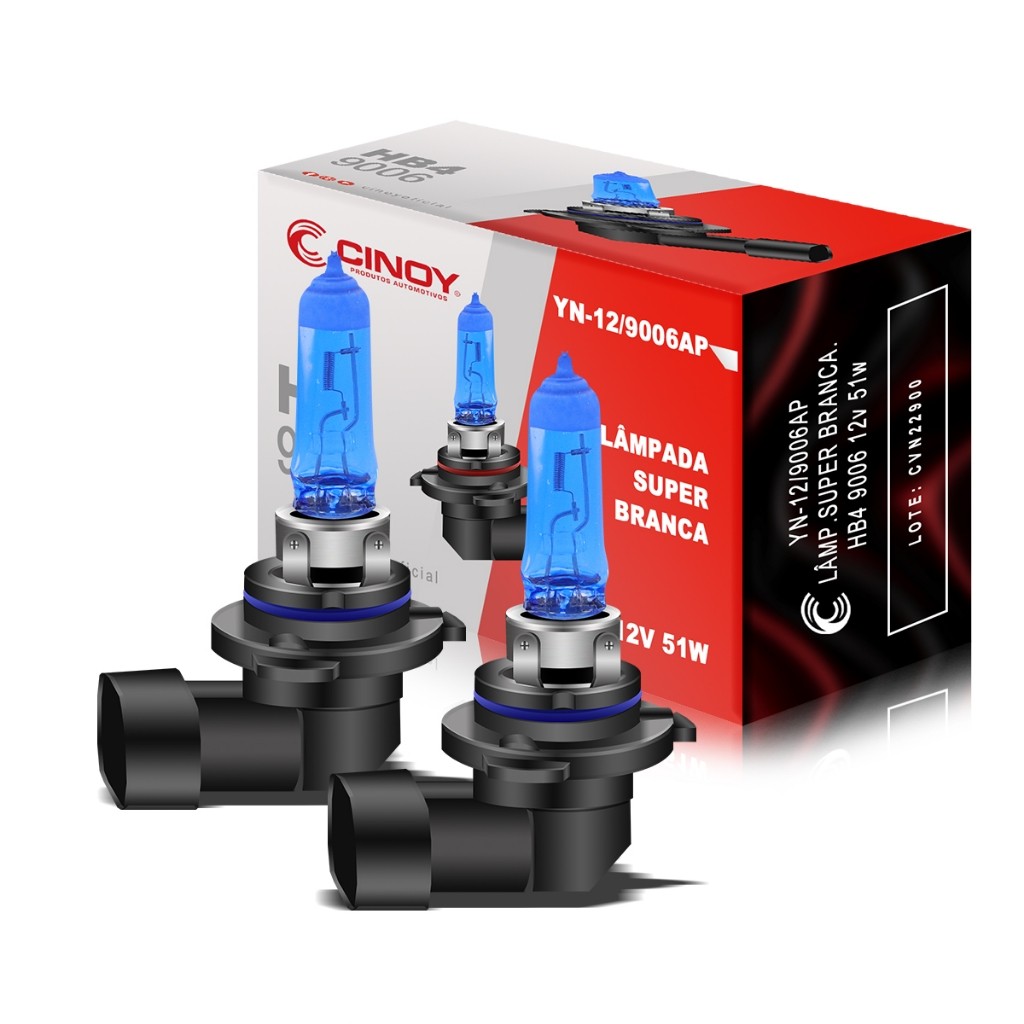 Par Lâmpadas HB4 Super Branca Cinoy Efeito Xenon Farol Automotivo Encaixe Padrão em Oferta na Shopee