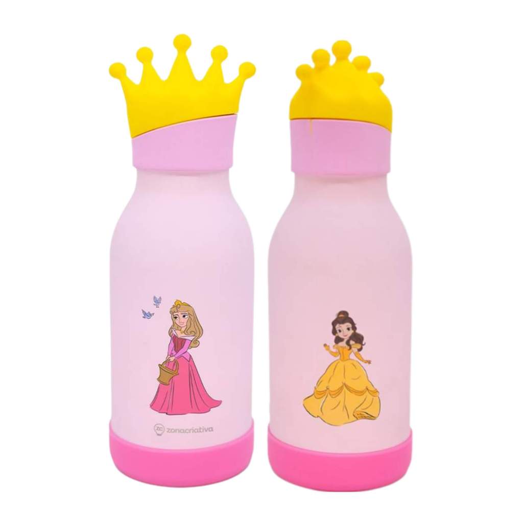 Garrafa Funny 500ml com Canudo Princesas Aurora e Bela Zona Criativa - 10073666