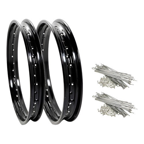 Par Folha Aro Aço Preto Honda Pop 100 Honda Pop 110 + Par Jogo Raio Cromado 4mm