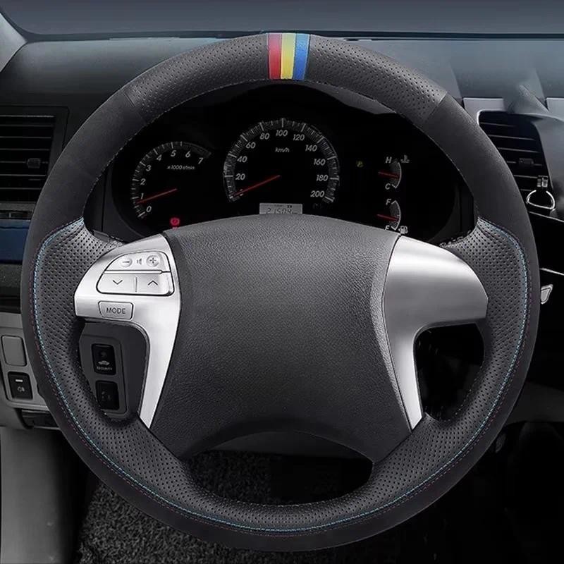 Para Toyota Highlander Camry 2007 2008 2009 2010 2011 Costurado À Mão Camurça Volante Do Carro Coverauto Peças Decoração