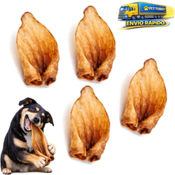 Kit Mordedor Natural Para Caes Orelha Bovina Comestivel Petisco Cachorro 4un