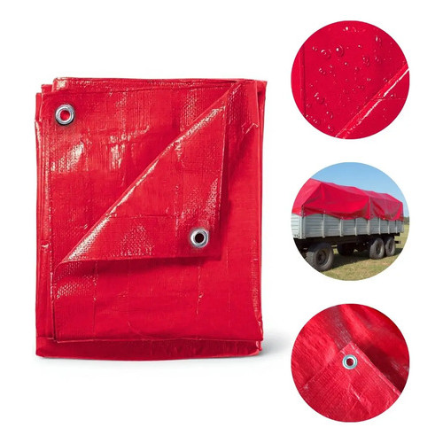 Lona Plástica De Polietileno 70g/m2 Vermelho 3x2m