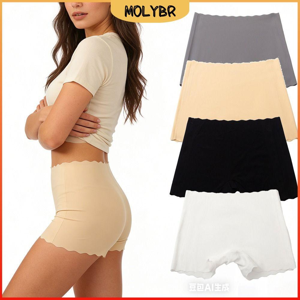 Roupa Íntima Boxer MOLYBR , Calças Curtas De Segurança Sem Costura Com Borda Macia E Confortável , Calcinha Elástica Cas