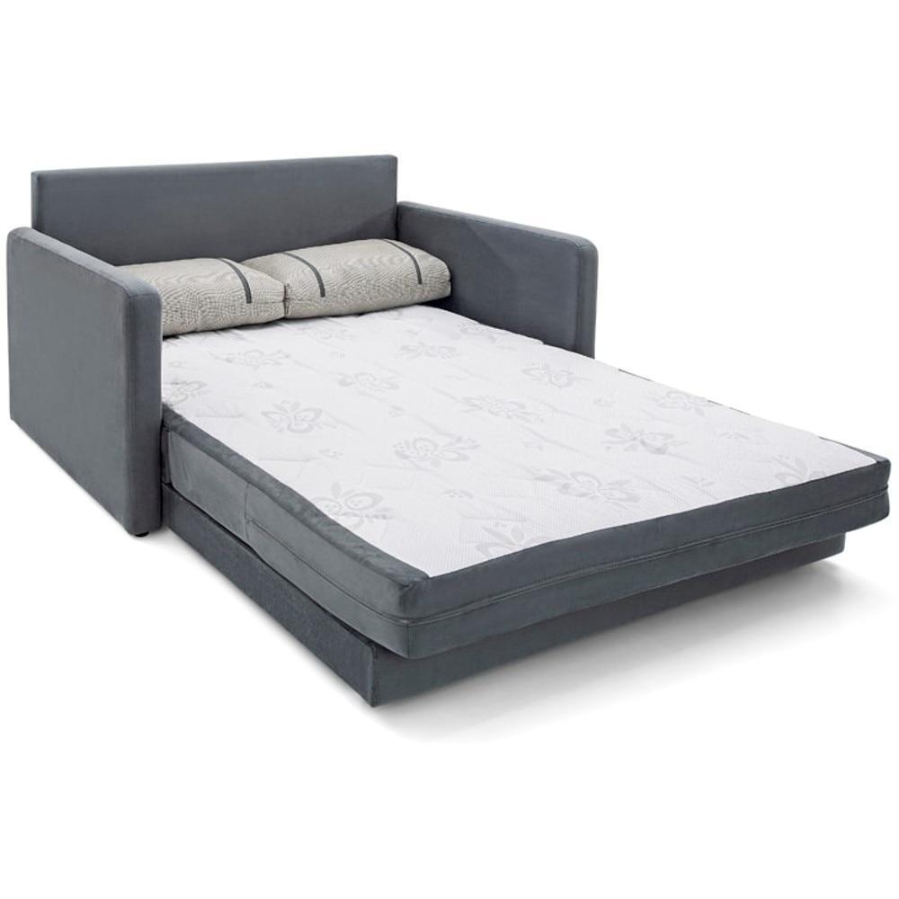 Sofá-Cama 2 Lugares Herval Space Suede Cinza, 146 cm