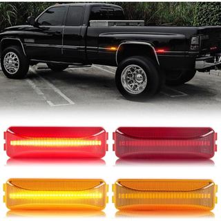 Luzes de Marcador Lateral LED Gempro para Dodge Ram 2500 3500 1994-2002, Âmbar Vermelho, Lâmpadas de Marcador para Rodas