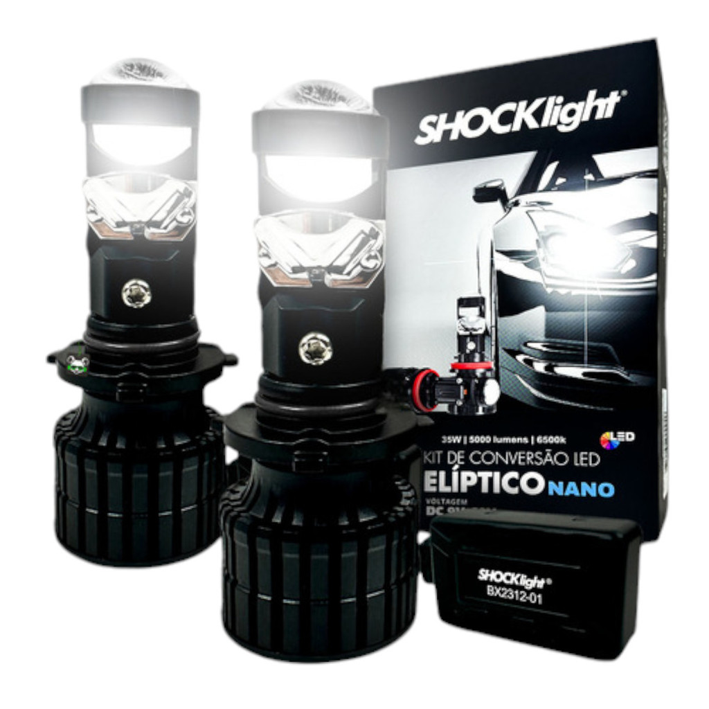 KIT CONVERSAO LED ELIPTICO H7 NANO 6500K 12V 5000LM
