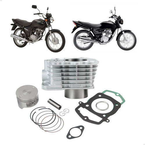 Kit Cilindro Motor Honda CG 125 Titan Fan 2002 a 2008 ATEC Pistão Anéis STD Completo Original