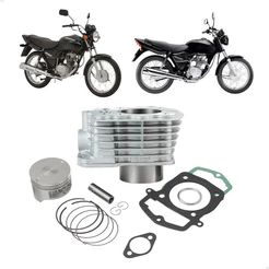 Kit Cilindro Motor Honda CG 125 Titan Fan 2002 a 2008 ATEC Pistão Anéis STD Completo Original