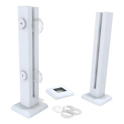 4.4. Kit 30 Coluna Torre Branca Guarda Corpo Inox 40 Cm 2 Furos