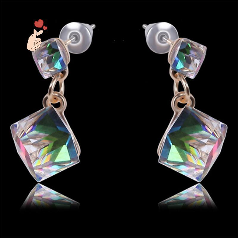 [PEBR] Brincos De Strass De Cristal Zircônia Femininos Joias De Noiva Para Casamento [fa]
