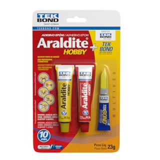 Cola epóxi Araldite hobby 23g + supercola 2g - TekBond em Oferta na Shopee