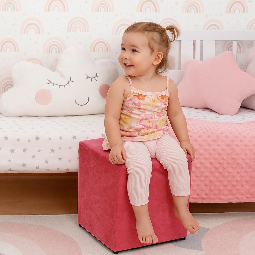 Banqueta Puff Infantil Meninas Criança Kids Mini Banco Meninos Macio Confortável Decor Quarto Crianças