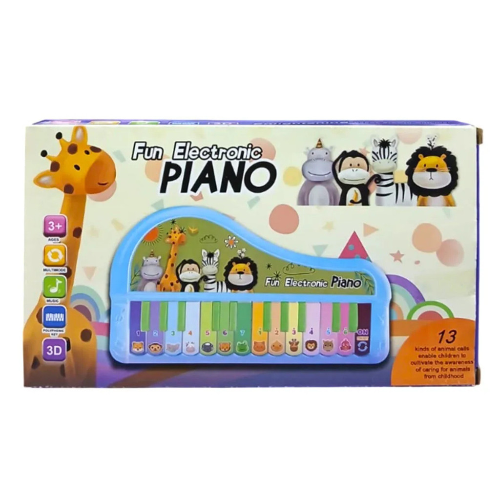Piano Elétrico Infantil Savana Divertido Musical Luzes Sons Educativo Criança Brinquedo Interativo