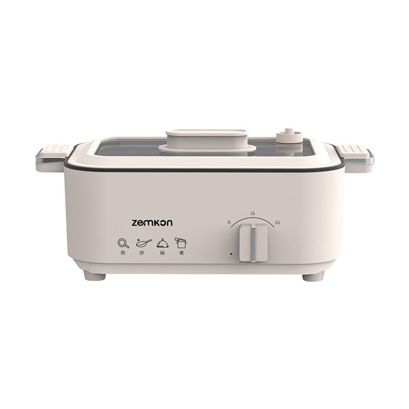 OEM personalizado 5L panela quente elétrica doméstica integrada wok elétrico antiaderente multifuncional 3-4 pessoas fog