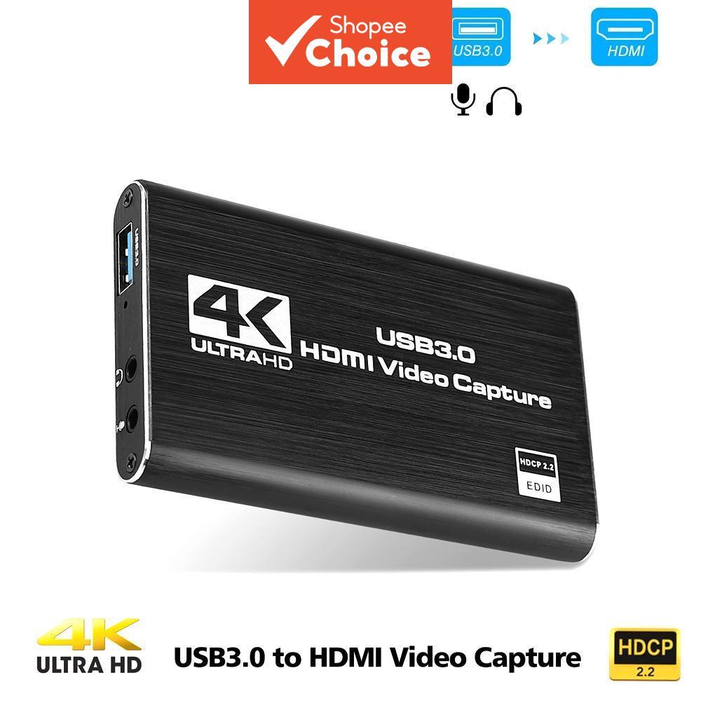 Placa De Captura De Adaptador De Vídeo 4K HDMI Para USB 3.0 1080P 60FPS Gravação De Jogos PS4 Switch Pro