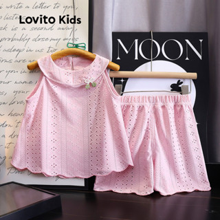 Lovito Kids Conjuntos de Shorts Casuais Conjunto de Shorts Rosa Primavera/verão para Meninas LNL128161 em Oferta na Shopee