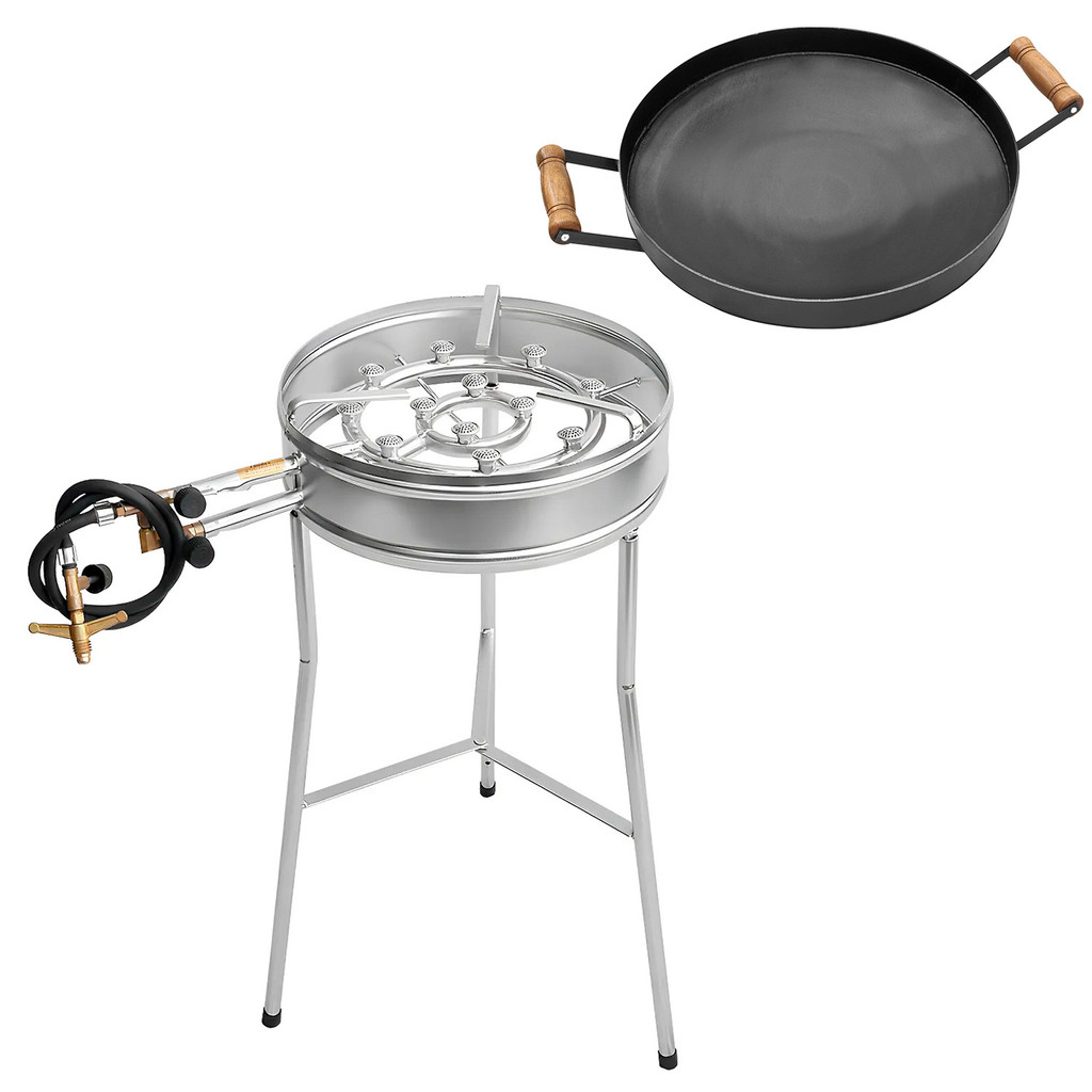 Kit Fogão Alta Pressão Borda Arado Paeja Duplo 33cm Mangueira Registro e Pés + Disco 38cm Tipo Arado