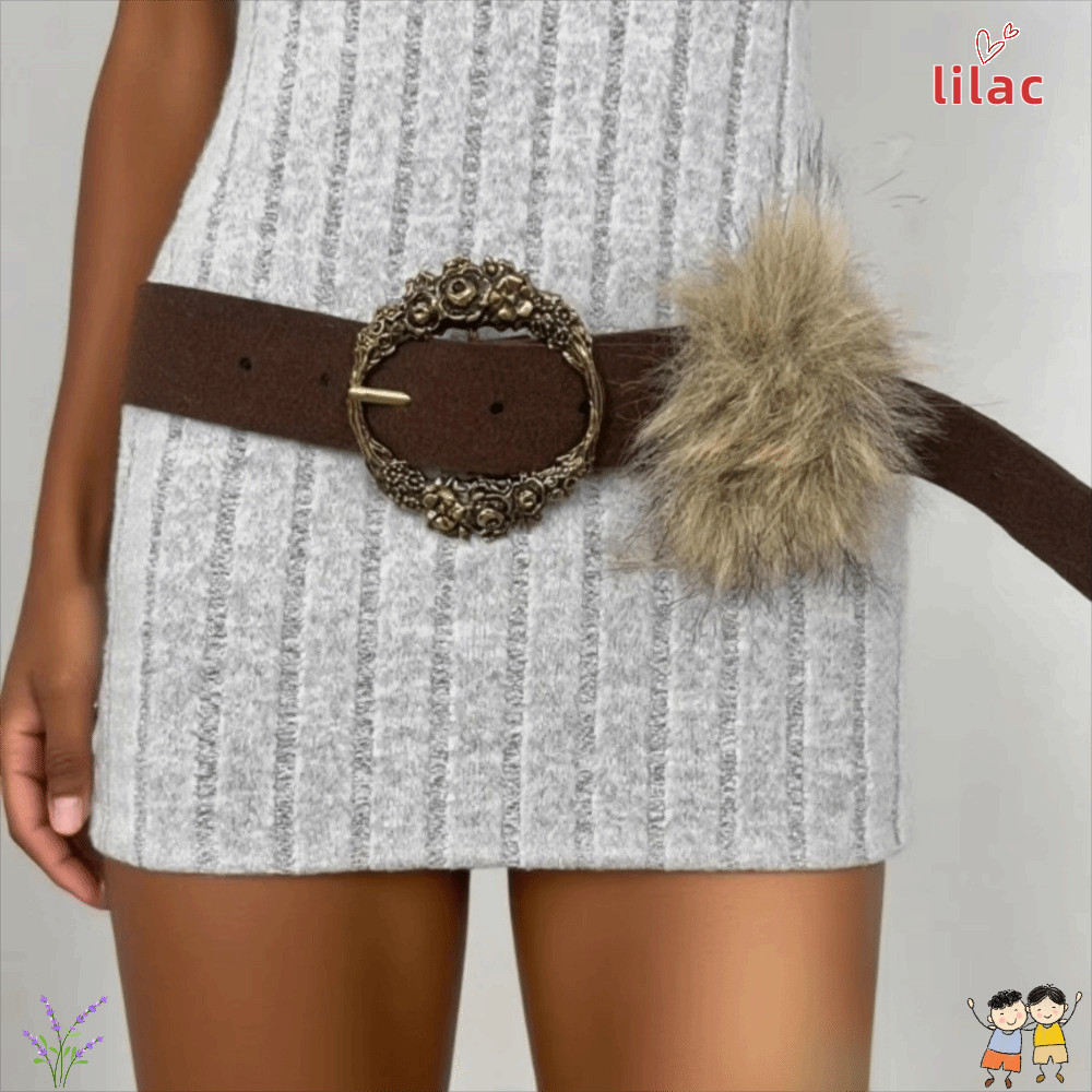 LILAC Cintura Feminina , Cinto De Couro PU De Pele Sintética Largo Estilo Gótico De Camurça Ins Para Performance Em Palc