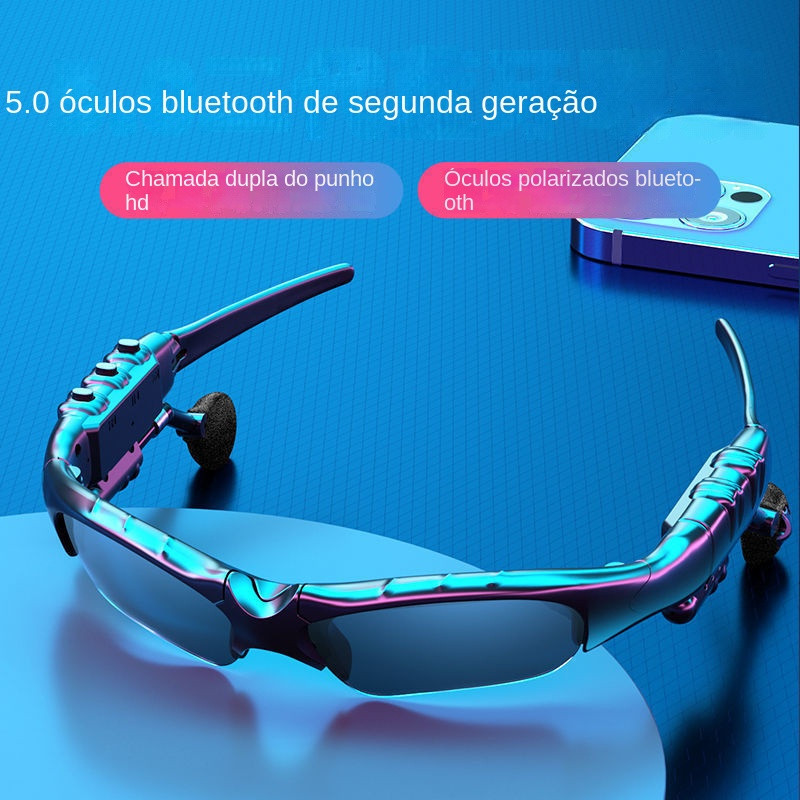   [Promoção em Estoque] Óculos de Sol Esportivos Bluetooth Sem Fio Portáteis V4 Compatíveis com Android e Apple YSIX