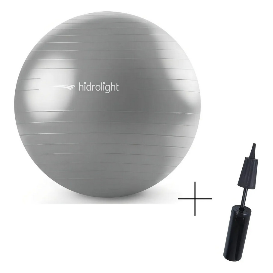 Bola de Exercícios Pilates Yoga Suporta 350kg com Bomba Premium Hidrolight Cinza 75 Cm em Oferta na Shopee