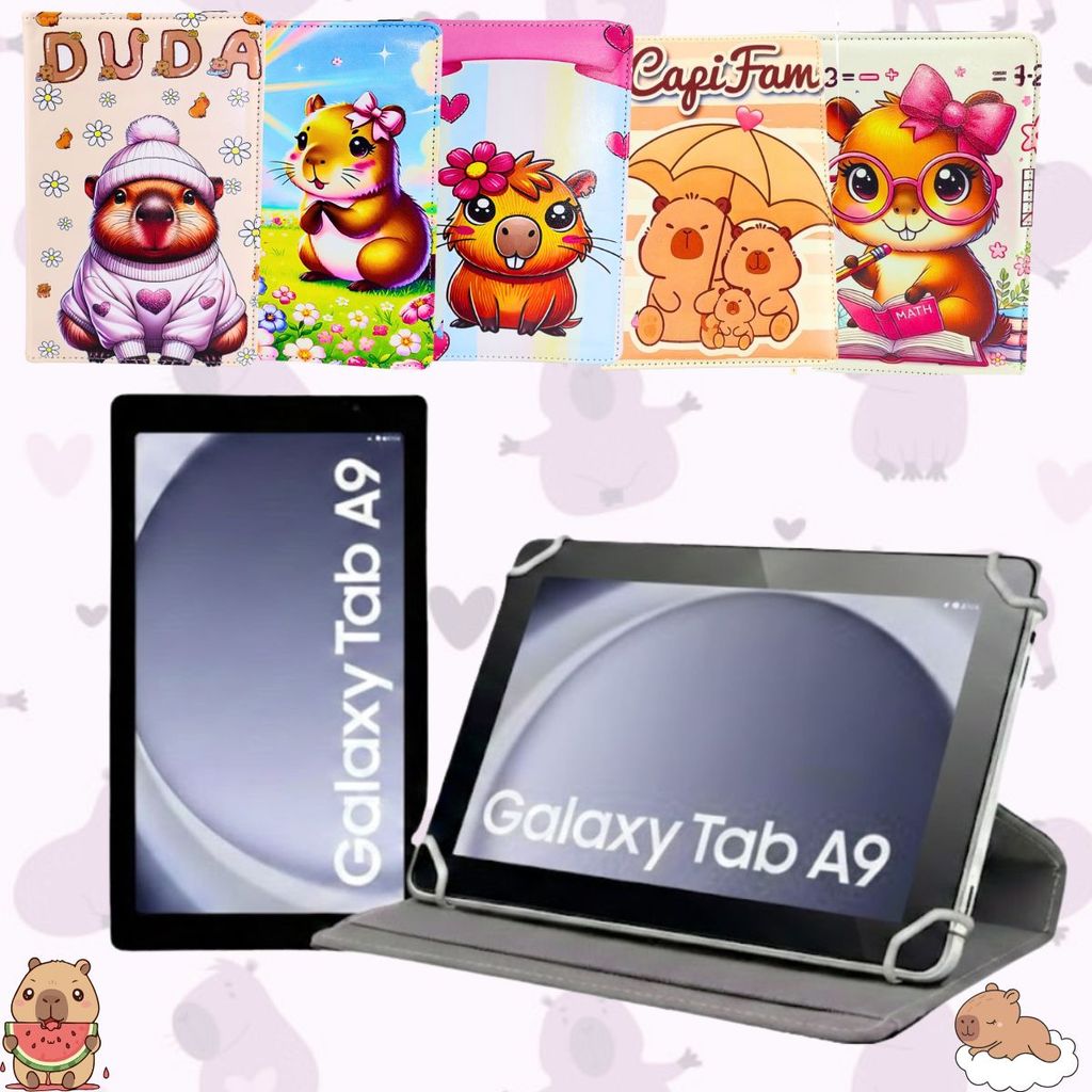 Capa Pasta Infanti Para Tablet Galaxy Tab A9 8.7 Pol capibara