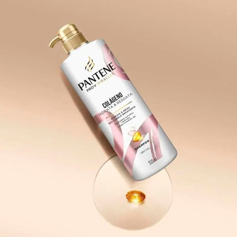 Detalhes do Kit Pantene Shampoo 510ml, Condicionador 510ml e Máscara Colágeno 550ml