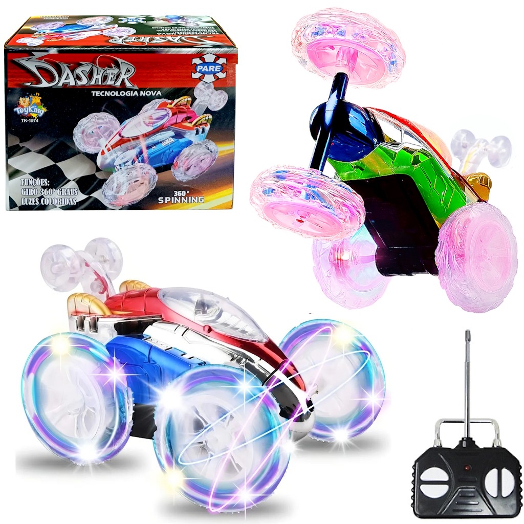 Carrinho Divertido de Controle para Crianças Dasher Stunt Piruetas 360o Cambalhotas Infantil