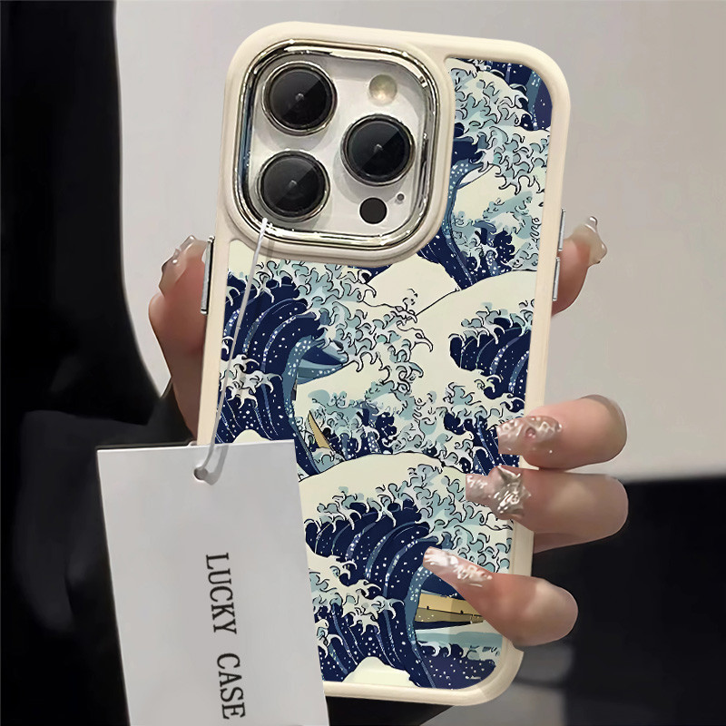 Capinha Capa silicone Anti-impacto Ondas para iPhone 11 12 13 14 15 16 17 Pro MAX X XR XS MAX Plus CASE em Oferta na Shopee