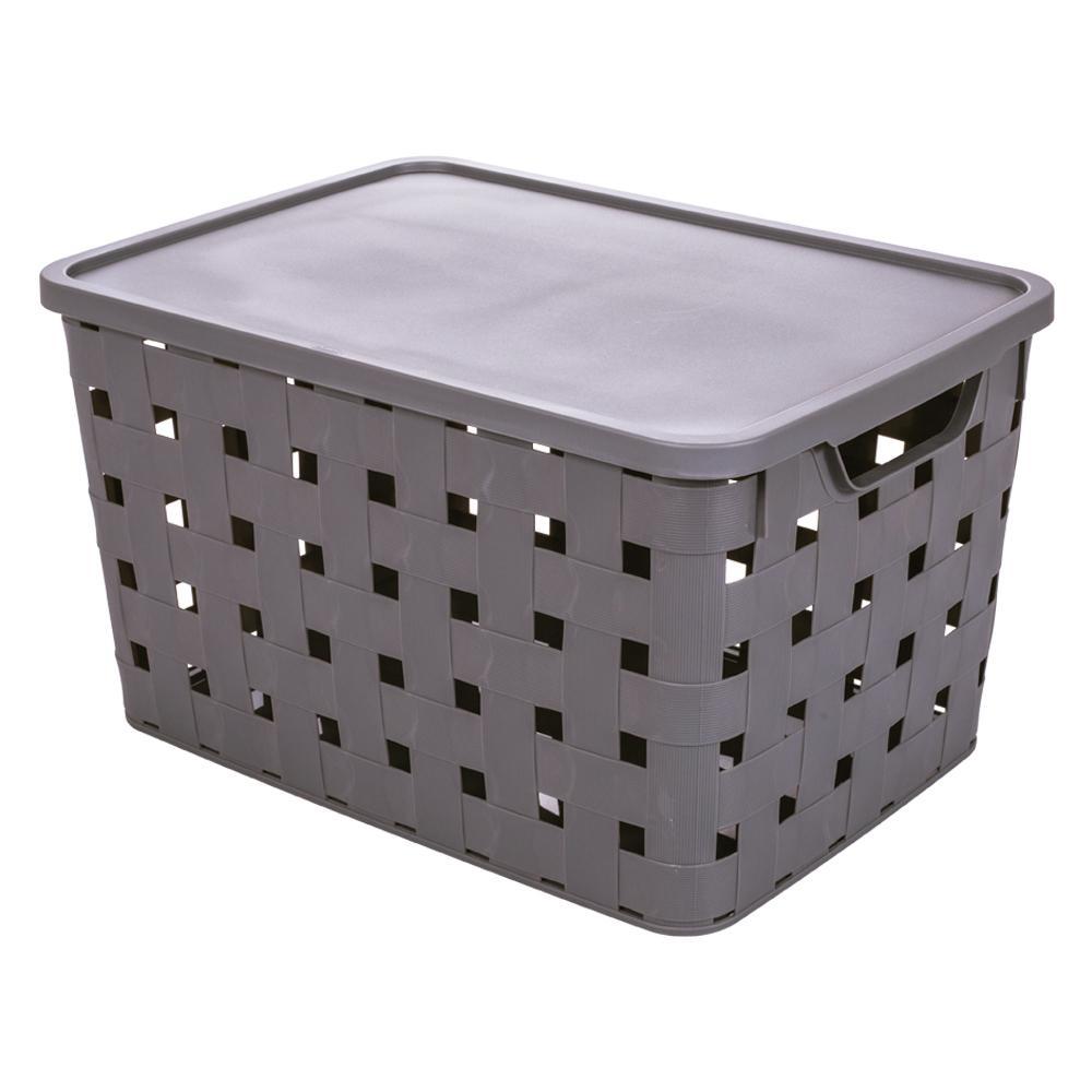 Caixa Organizadora de Plástico com Tampa Plasútil 29 L Fita