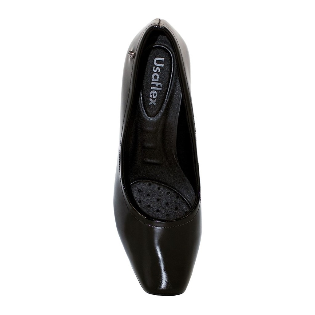Detalhes do Scarpin Usaflex Feminino Salto Bloco Couro AC2522