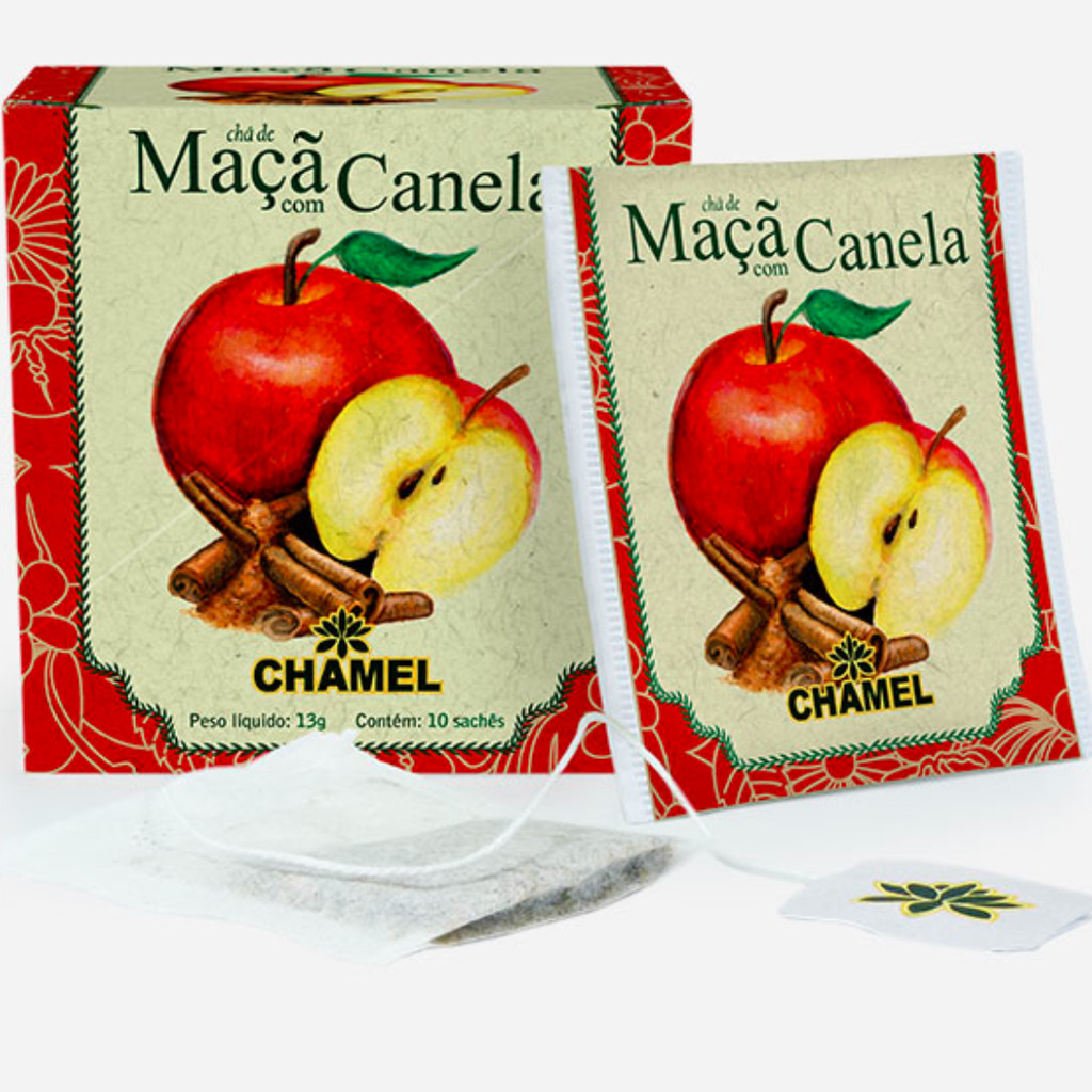Sache Chá Maçã e Canela 13g - CHAMEL em Oferta na Shopee