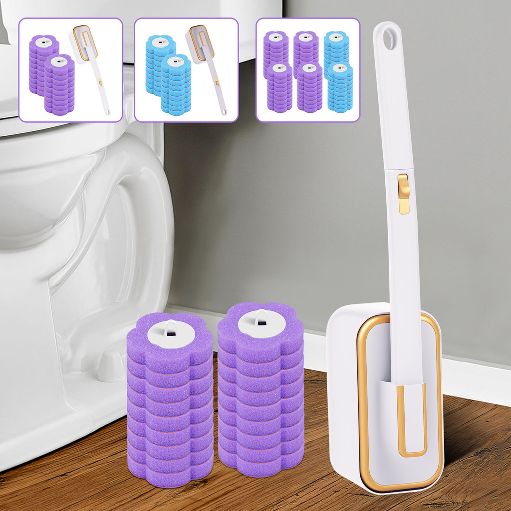 Conjunto De Limpador De Banheiro De Parede Kit Varinha De Vaso Sanitário Eficiente Substituível De Alça De Escova Para L