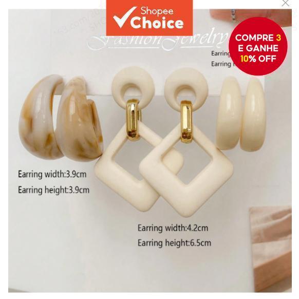 3 Pares De Brincos Pendentes Retrô Da Moda , Acessórios Clássicos Versáteis Para Mulheres em Oferta na Shopee